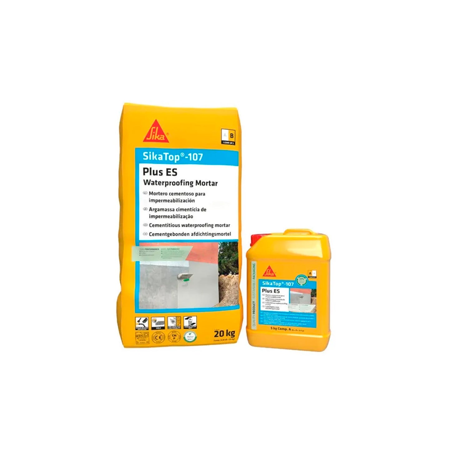 Two-component cementitious mortar for waterproofing and protection SikaTop-107 Plus ES