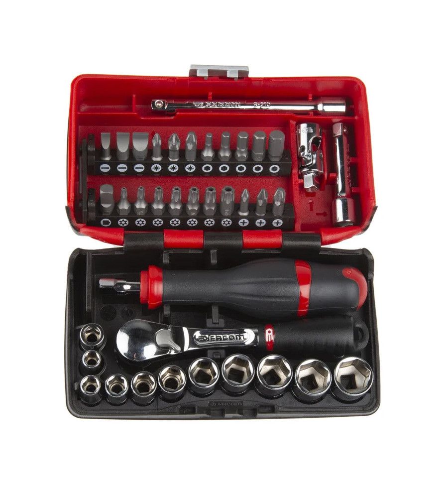 Juego de vasos 38 piezas con cuadro de 1/4plg Facom RL.NANO1PB - 3