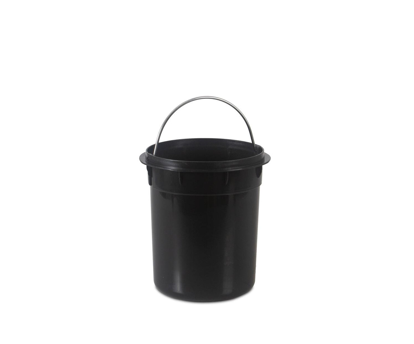 Andrea House 5L Black Metal and Wood Bathroom Bin