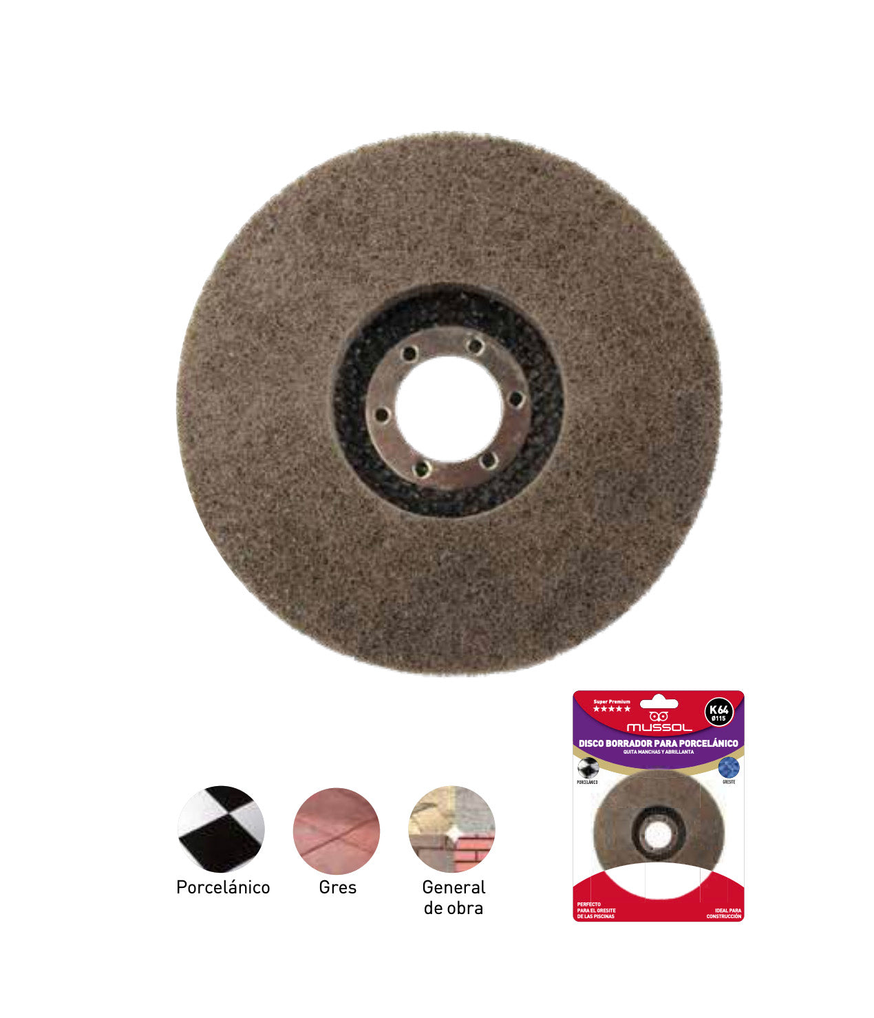 K64 115mm Mussol porcelain eraser disc