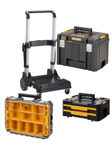 Conjunto Tstak 3 maletines + carrito Dewalt