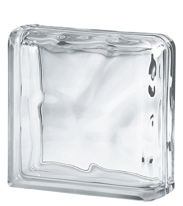 Terminal Doble Bloque de Vidrio Clear 19x19x8 Double End Wave  - 1