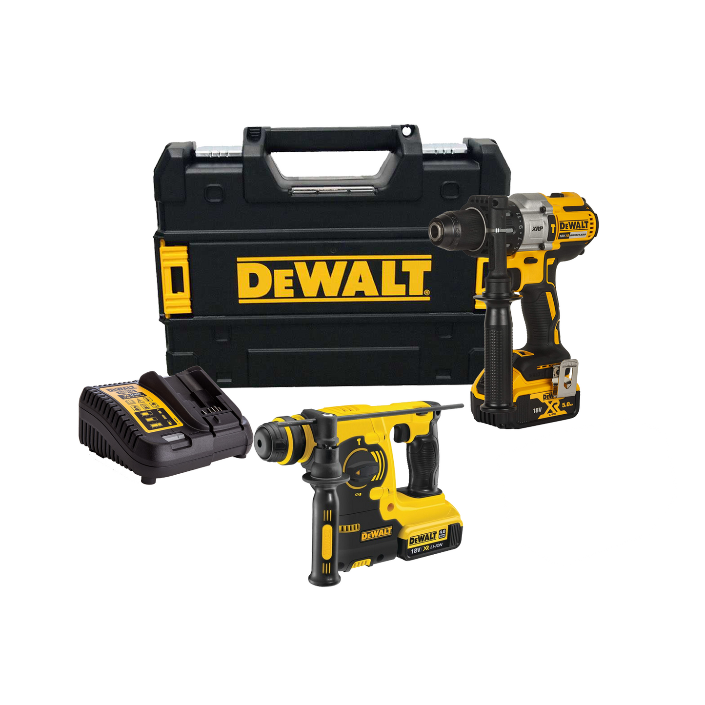 Combo Dewalt Taladro Percutor XRP 95NM DCD796P2 + Martillo SDS DCH253N