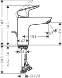 Grifo Lavabo Logis 100 Sin Vaciador Hansgrohe HANSGROHE - 7