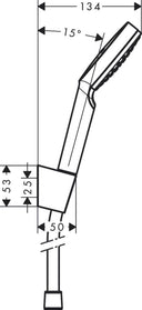 Set Soporte de Ducha + Flexo 160 cm Crometta 1 jet Cromo Hansgrohe HANSGROHE - 3