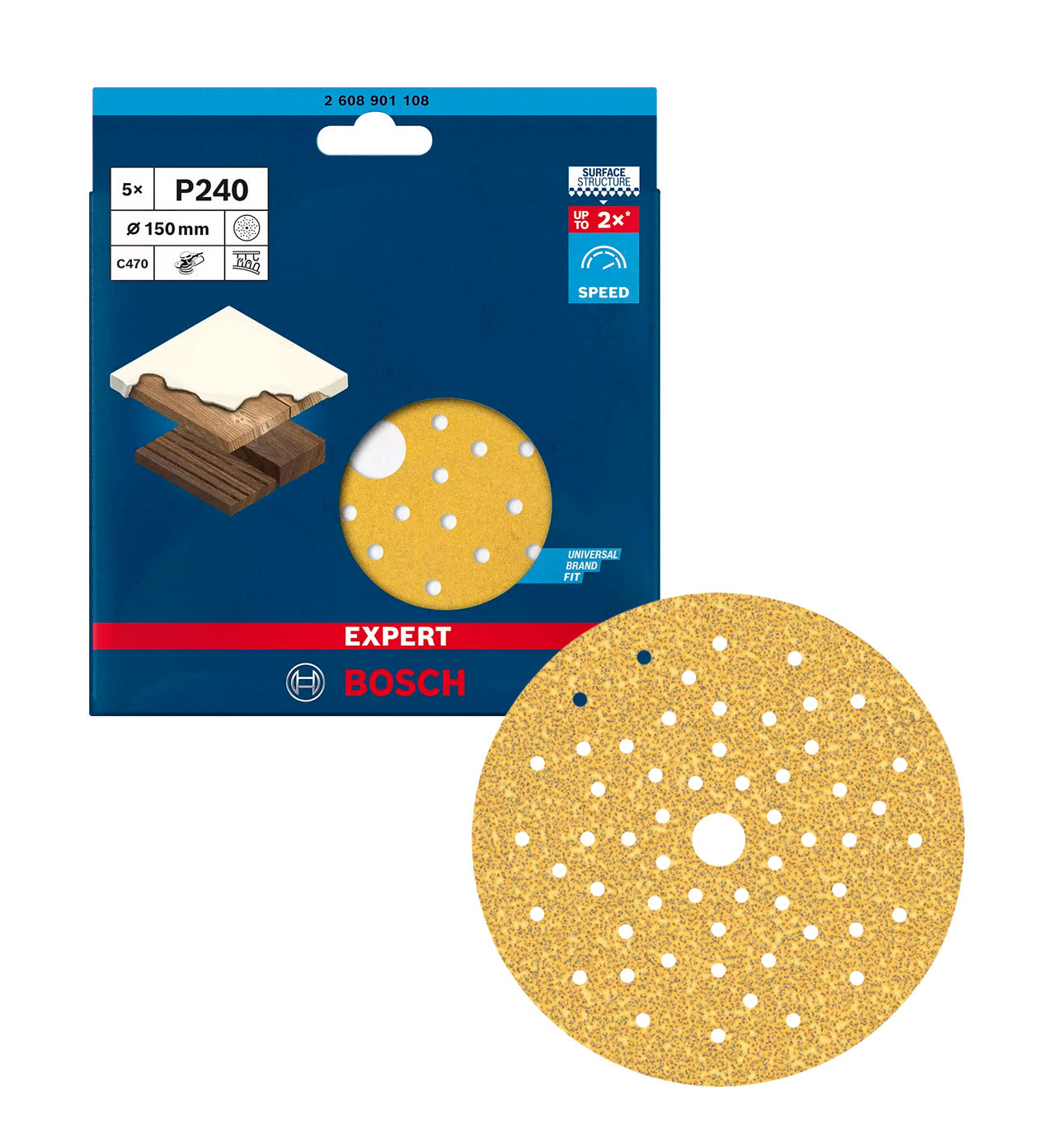 Bosch Expert C470 150mm sanding sheet 5 pcs