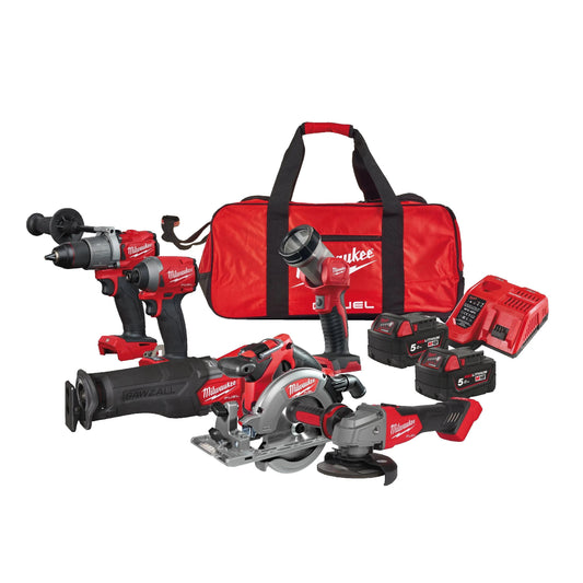 Powerpack 6 herramientas + 2bat + cargador + Bolsa Milwaukee M18 FPP6K2-502B