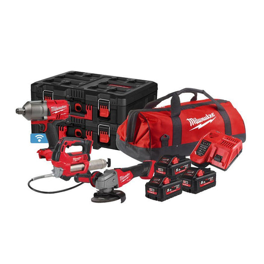 Powerpack 3 herramientas + 3bat 5.5Ah + Cargador + 2 maletas Packout + Bolsa Milwaukee M18 FPP3M-553P MILWAUKEE - 1