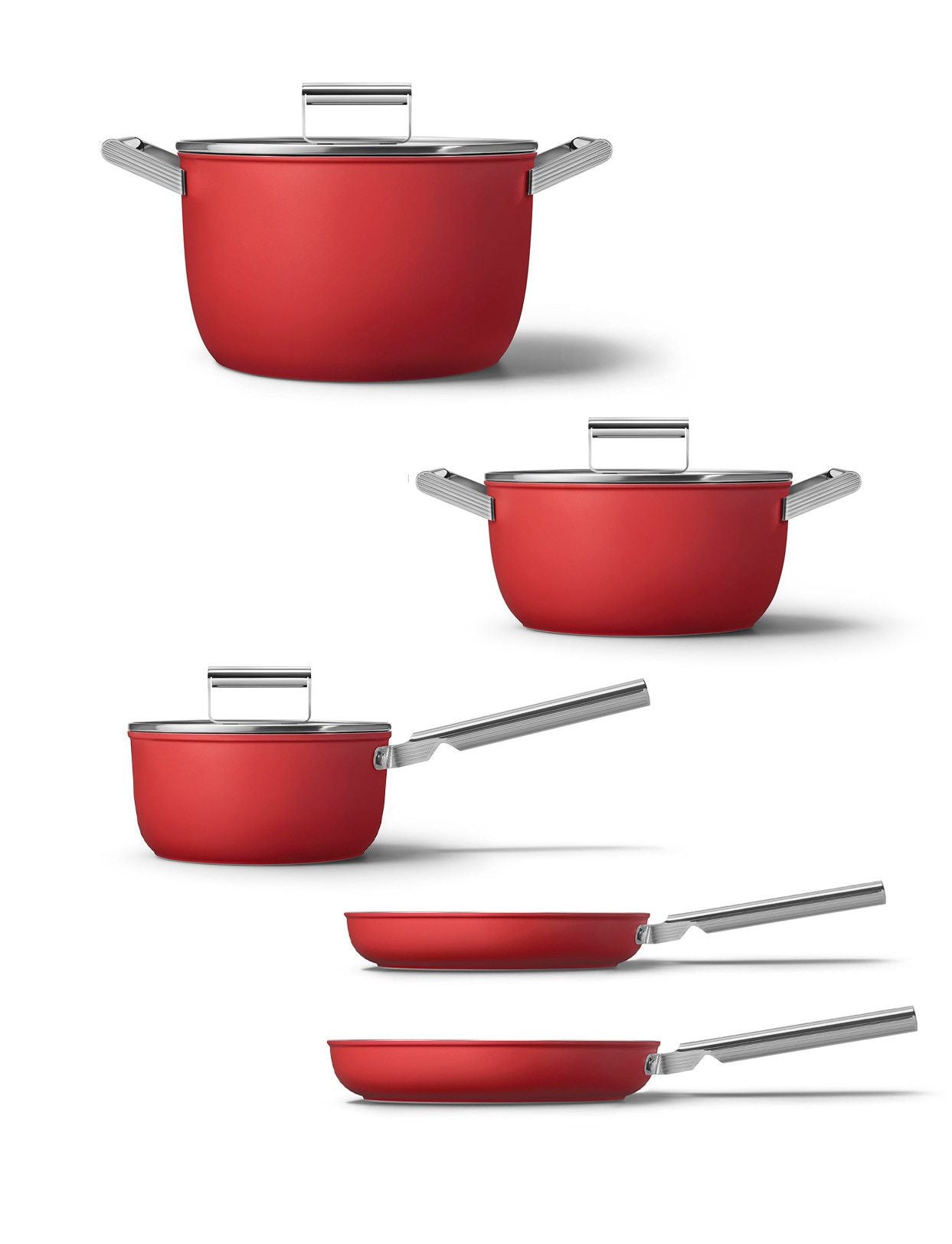 Smeg Matte Red kitchenware 5-piece set