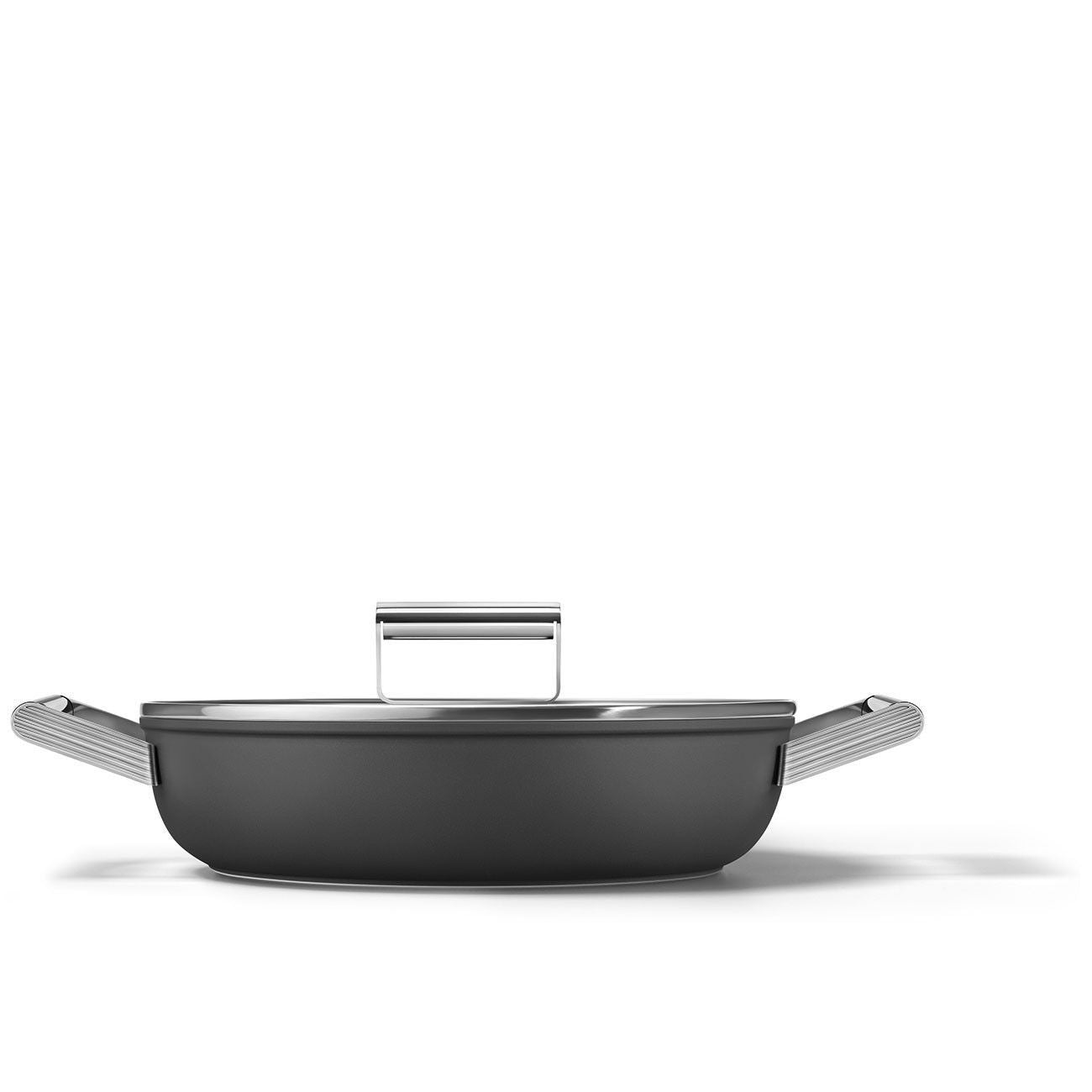 Smeg Matte Black Frying Pan Set