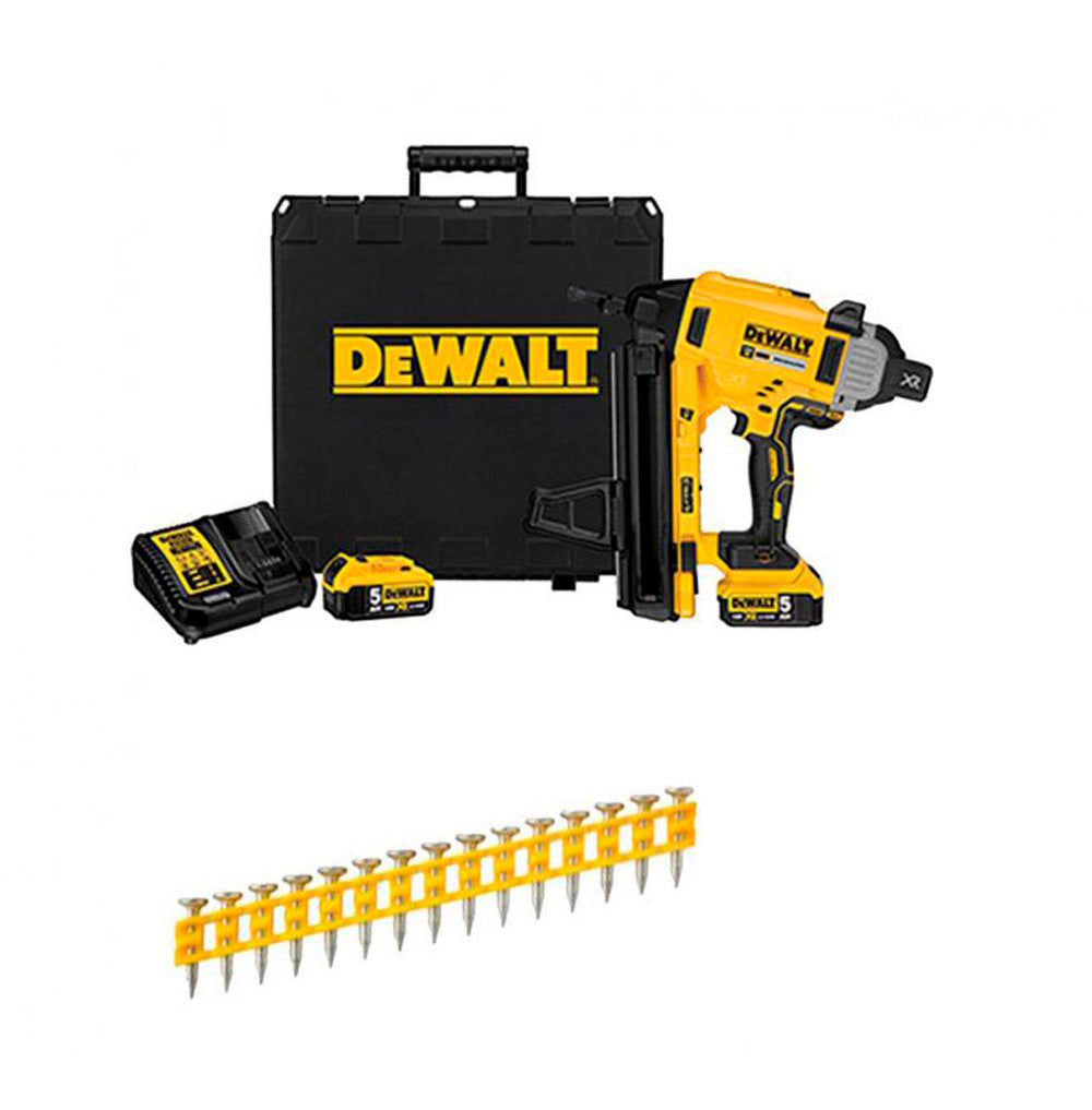 Combo Clavadora de Hormigón y Acero a Batería 18V DCN890P2 + 5.025 Clavos 20mm Dewalt