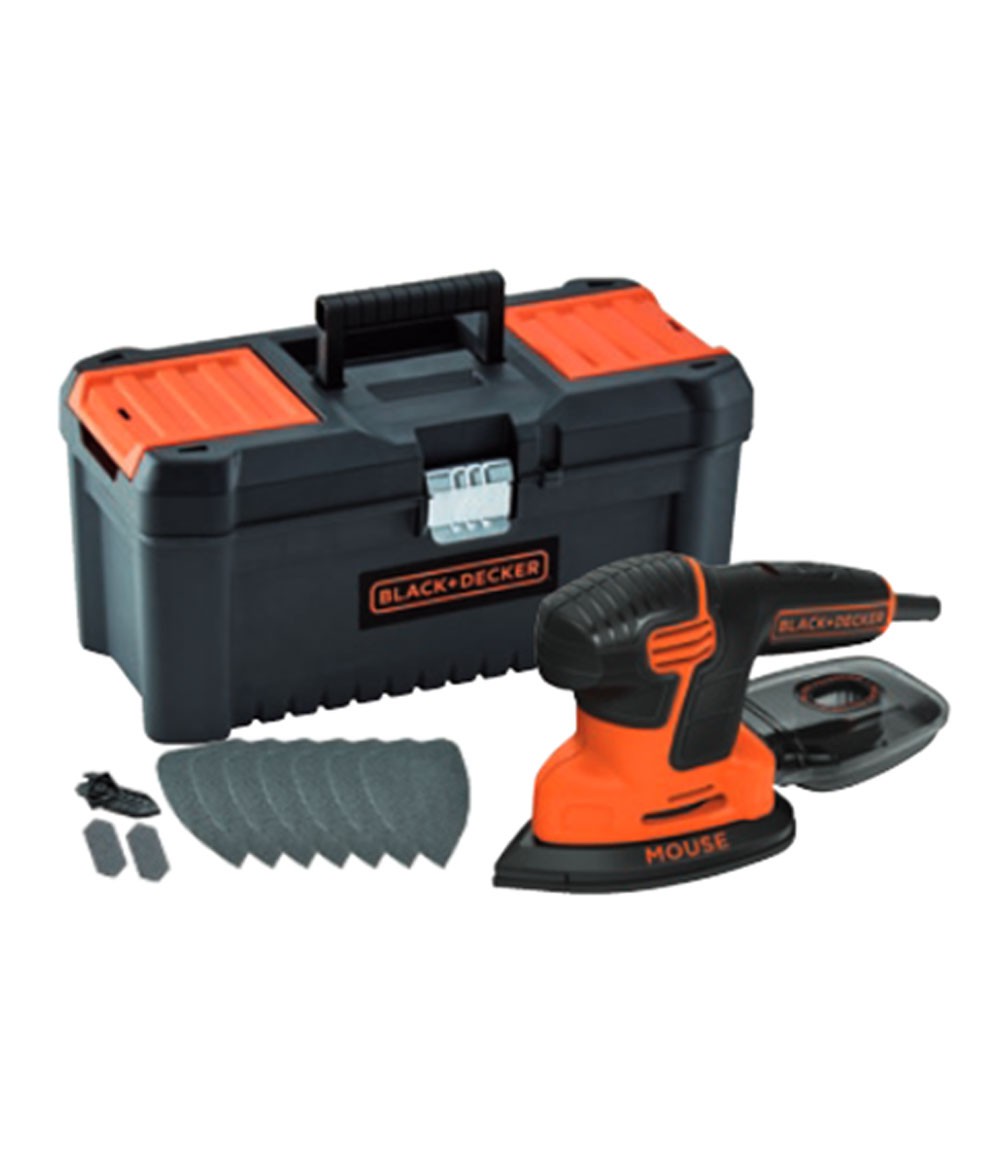 Lijadora detalle mouse Black&Decker KA2000  - 120w con 3 hojas de lija, 2 detalles de bolsa y transporte