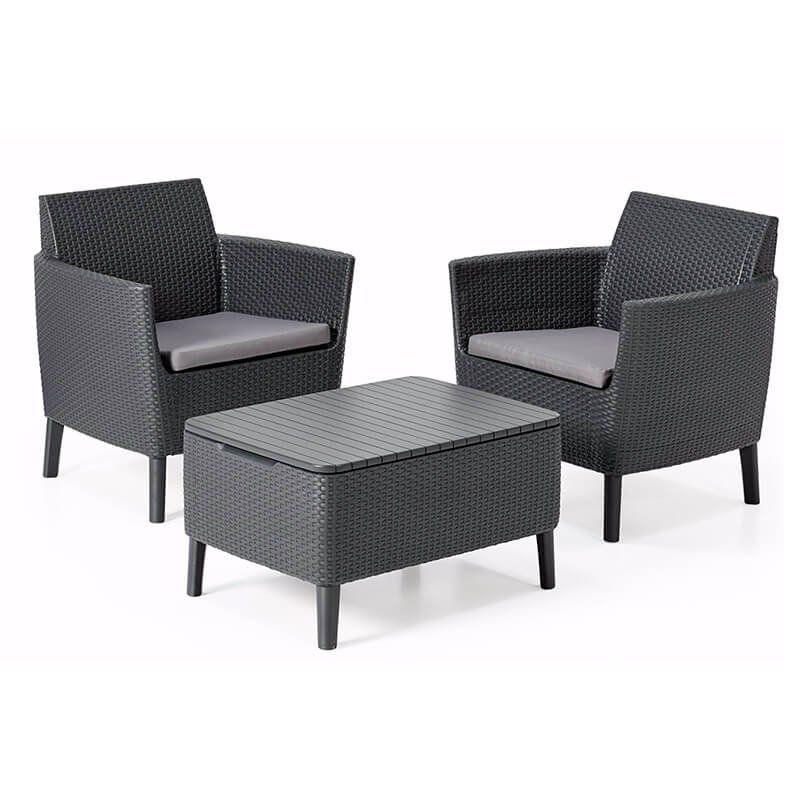 Set de Muebles para terraza Salemo Balcony con mesa almacenaje Curver