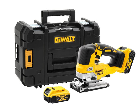 Dewalt brushless XR 18V ​​135mm battery-powered jigsaw with case and 2 5Ah DCS334P2 batteries