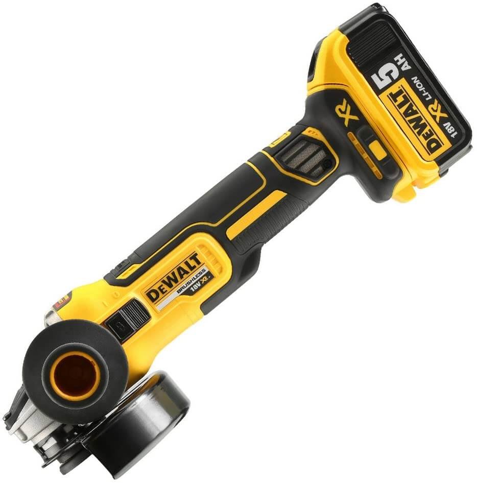 18V XR Brushless Angle Grinder 125mm with 2 5Ah batteries + Charger + Case Dewalt DCG405P2