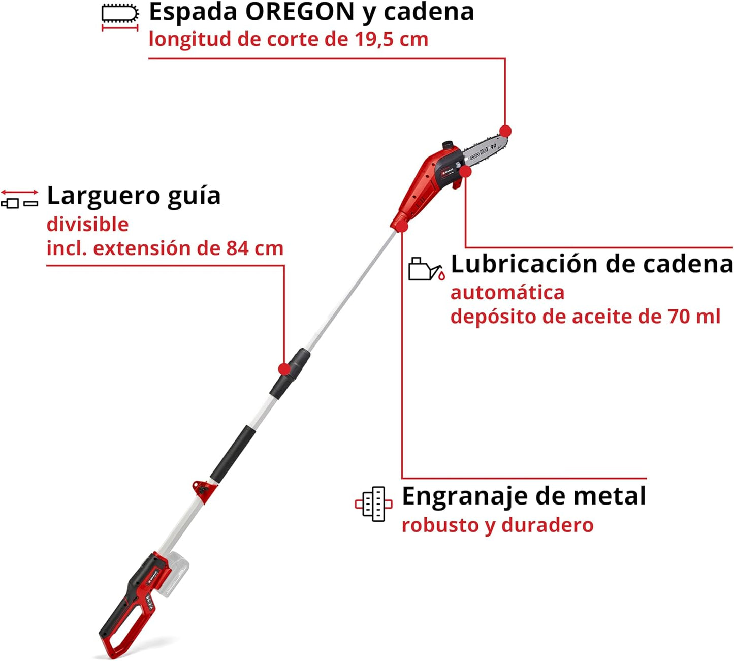 Einhell GC-LC 18/20 Li T-Solo telescopic chainsaw