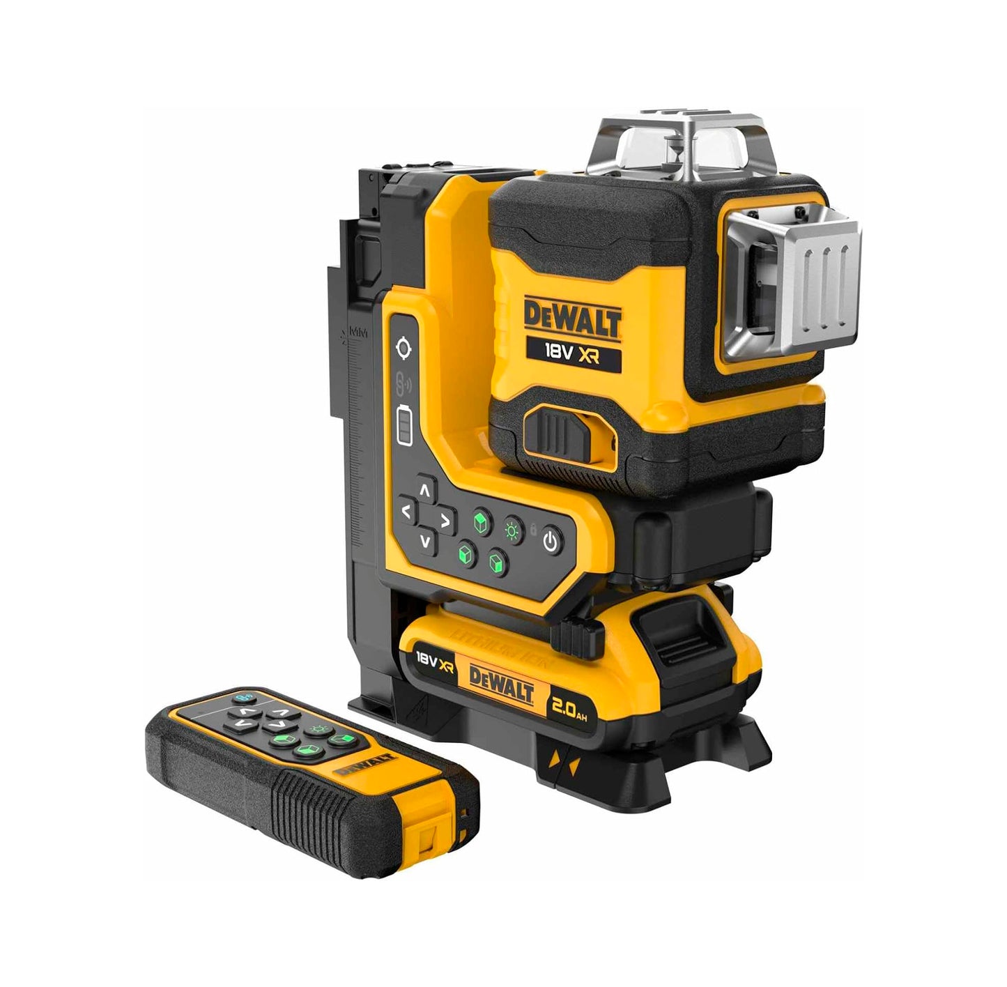 Nivel láser autonivelante Verde con control remoto de 3 lineas 360º XR 18V + Bateria 2Ah + Cargador Dewalt DCLE34035D1