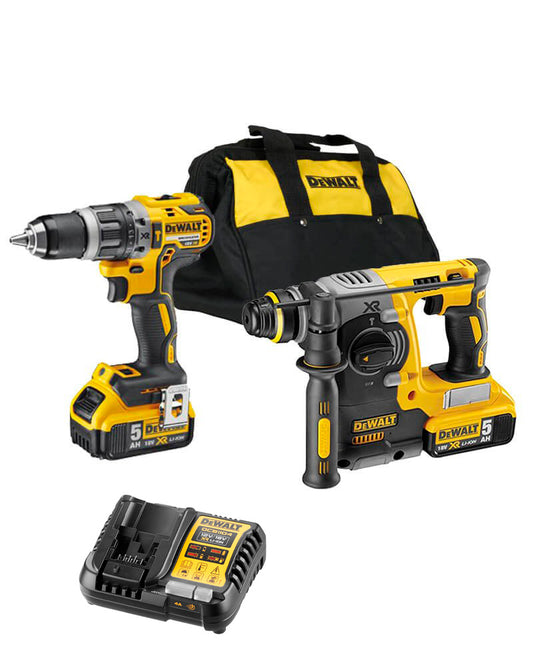 Dewalt DCK289P2 18V XR Set - Electro-Pneumatic Hammer + Hammer Drill + Bag + 2 LI-ION 5.0Ah Batteries