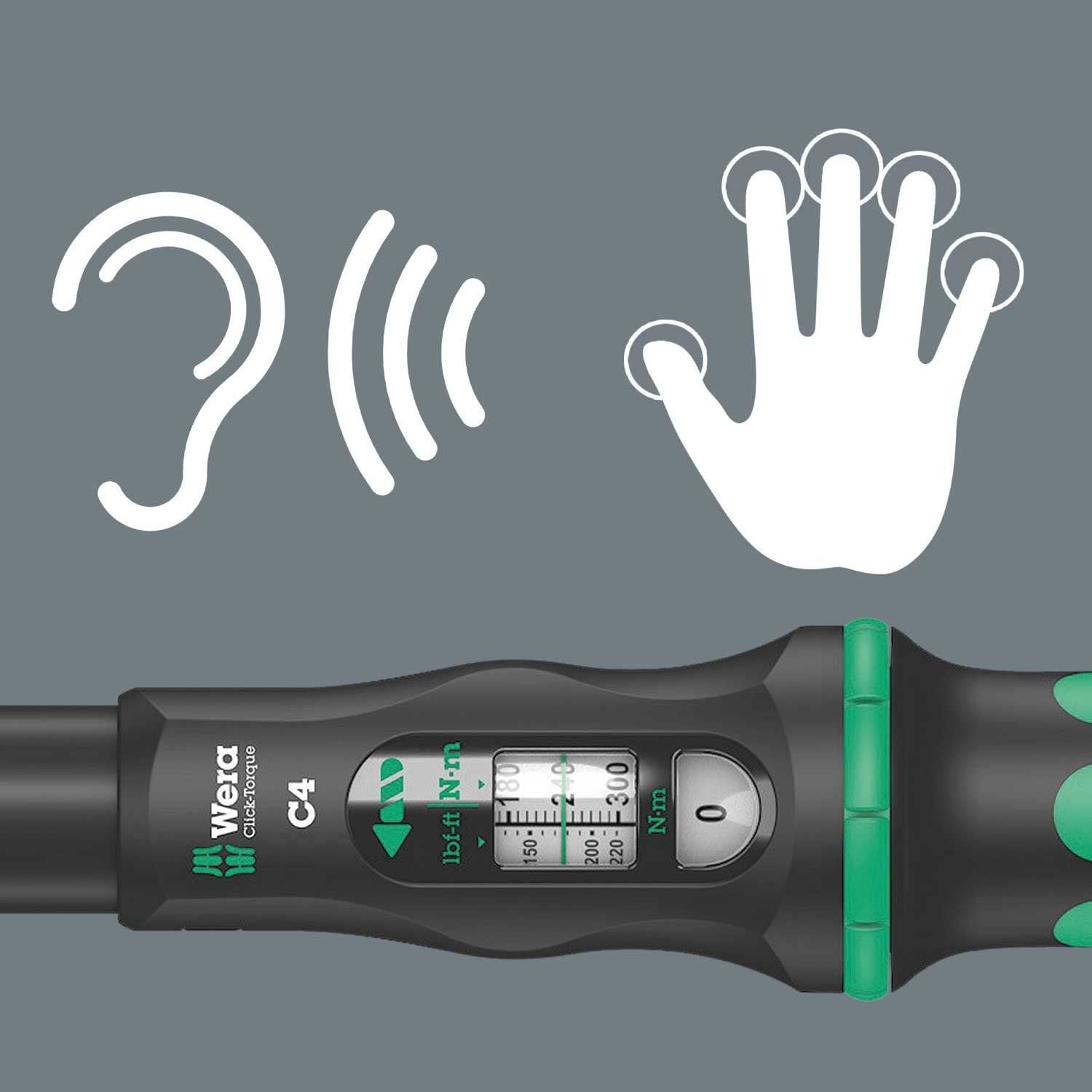 Llave dinamométrica con carraca reversible 60-300Nm Wera Click-Torque C 4 ref.075623