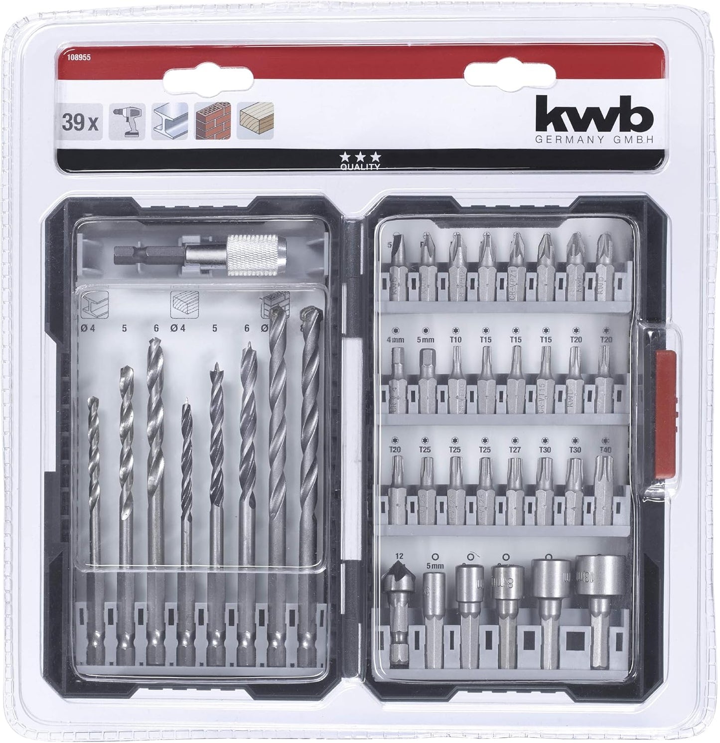KWB 49108955 39-piece drill bit and bit set