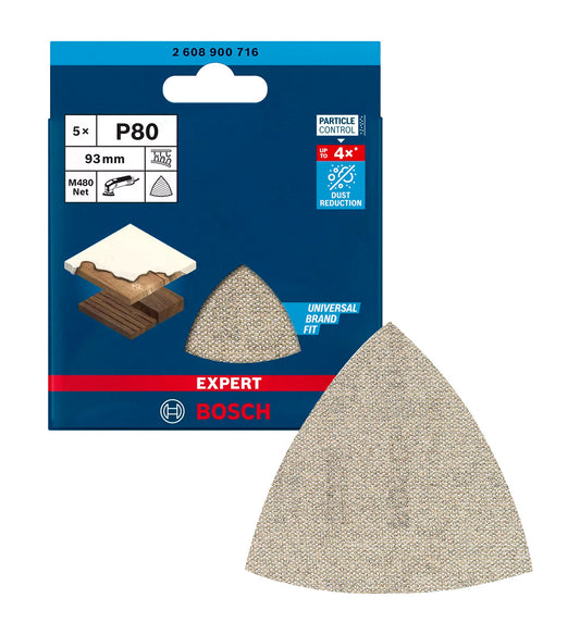 EXPERT M480 sanding mesh for 93mm delta sanders 80g 5pcs Bosch