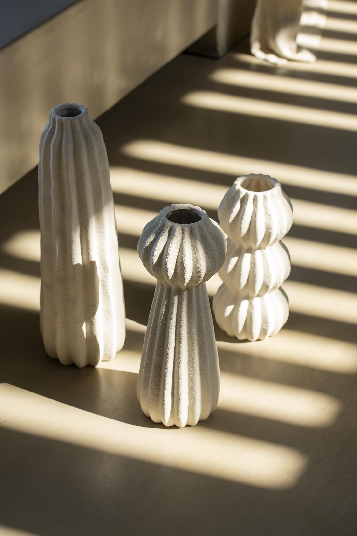 Jarrón decorativo de gres Kaduna blanco 48,5cm Andrea House