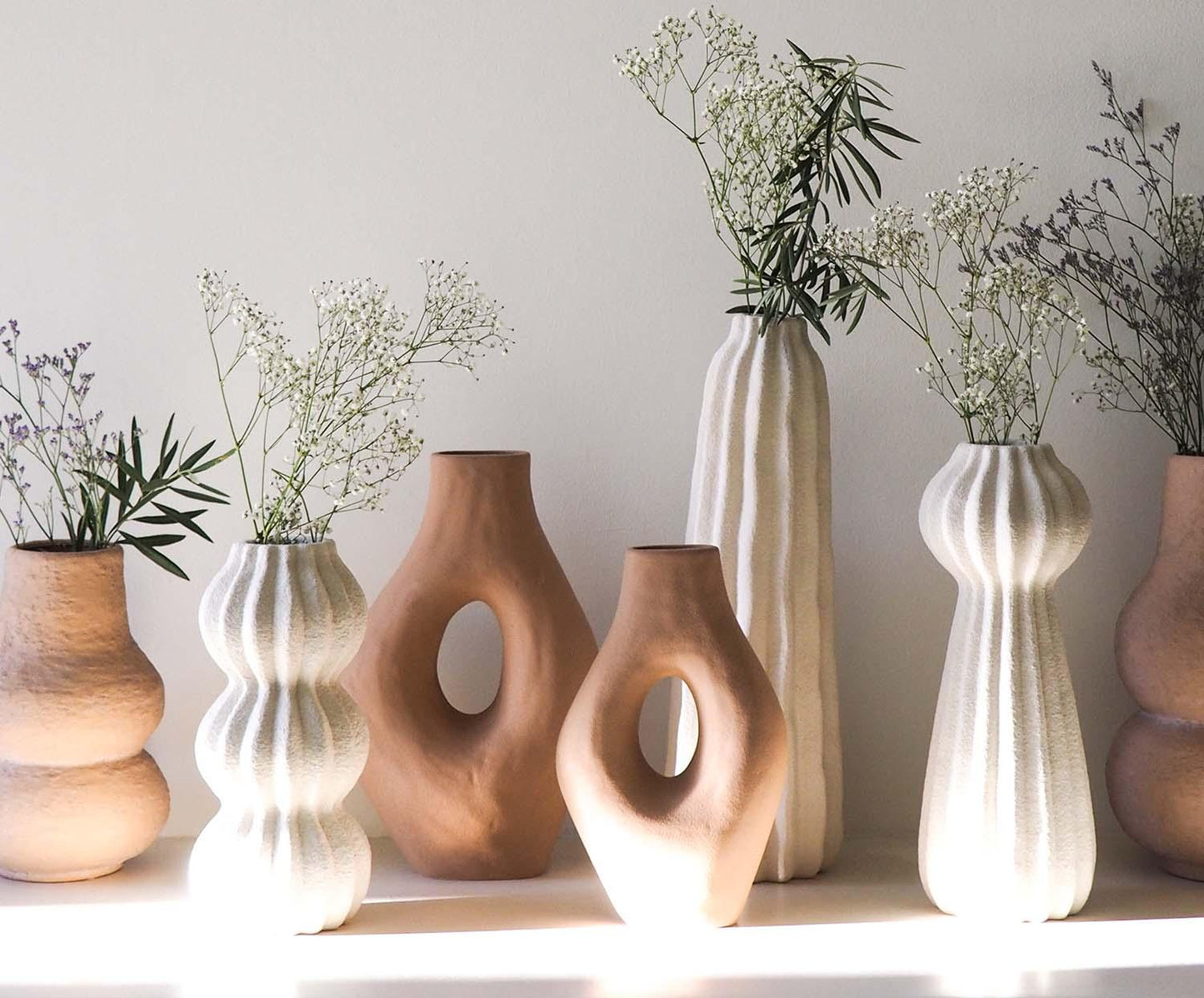 Jarrón decorativo de gres Kaduna blanco 48,5cm Andrea House