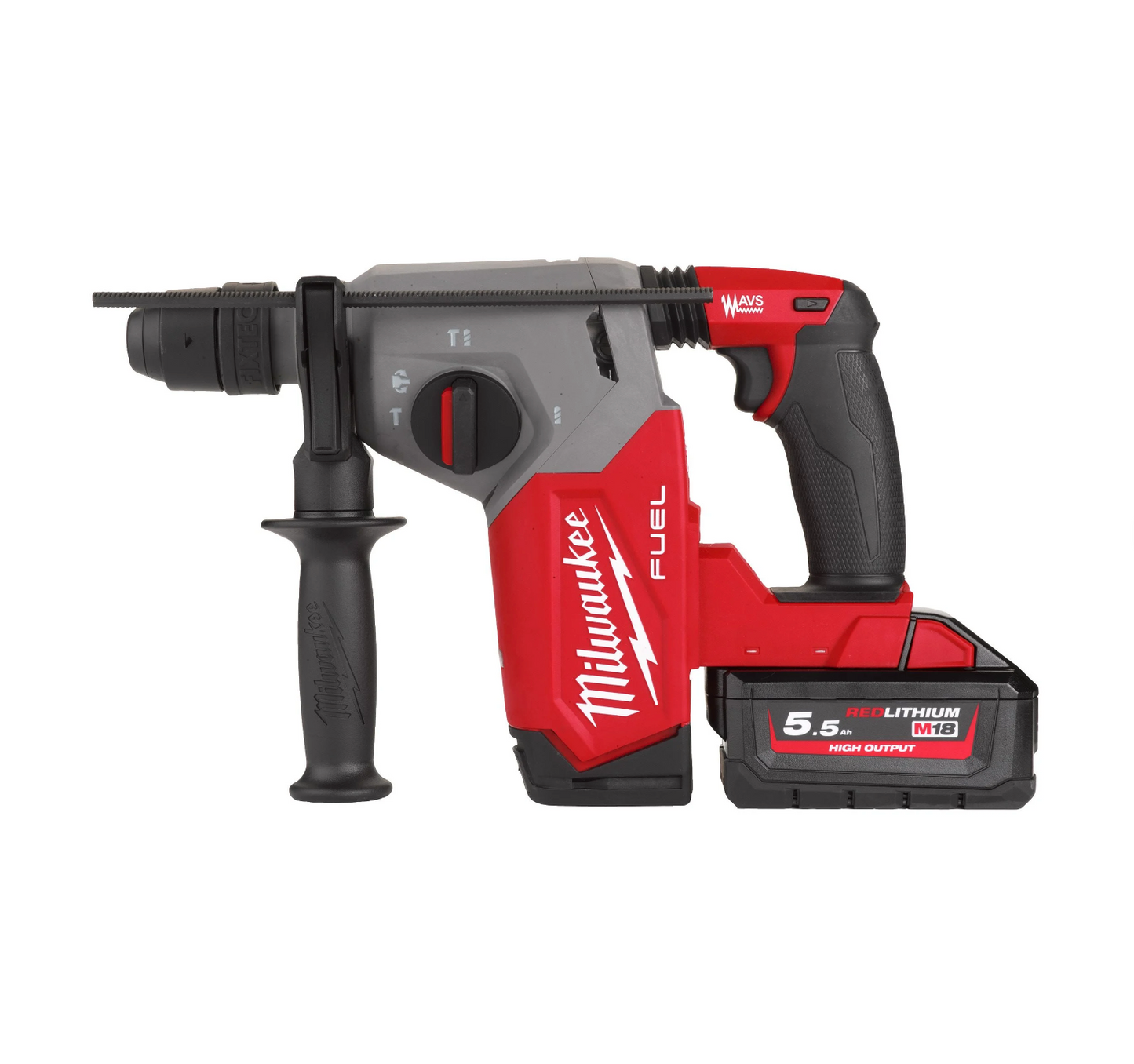 Milwaukee M18 FHX-552X 26mm SDS-Plus Hammer Drill with Fixtec 2.5J + 2 5.5Ah batteries + Charger + Case