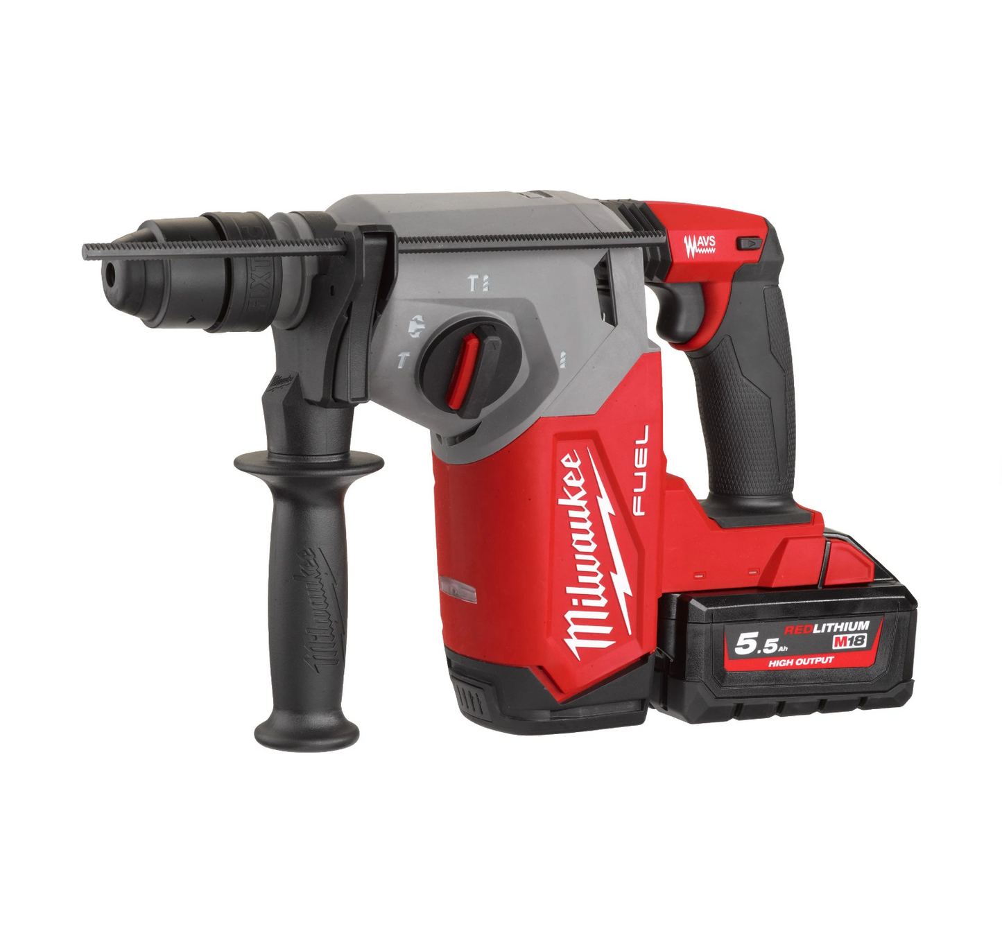 Milwaukee M18 FHX-552X 26mm SDS-Plus Hammer Drill with Fixtec 2.5J + 2 5.5Ah batteries + Charger + Case