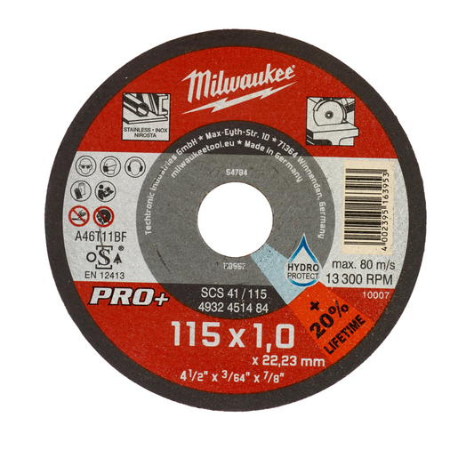 Thin metal cutting disc PRO+ SCS 41/115x1x22mm Milwaukee