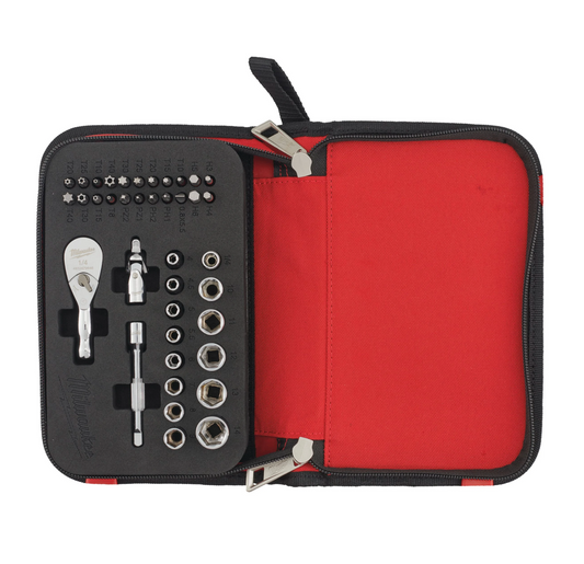 Milwaukee 1/4" Compact Ratchet Set with Accessories