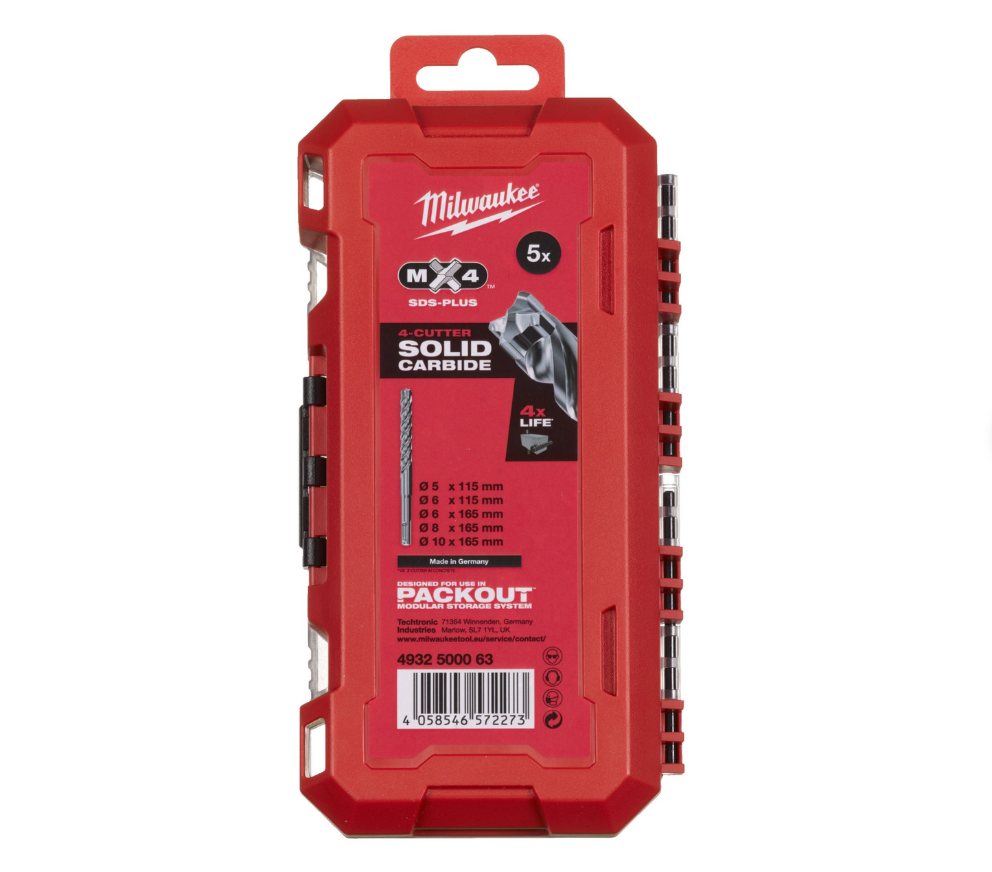 Milwaukee SDS-PLUS MX4 5-Piece Drill Bit Set