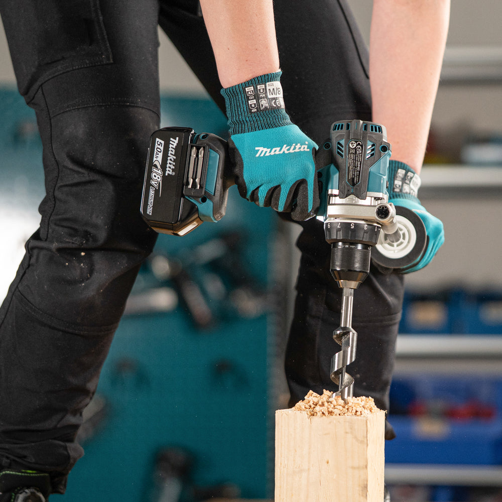 Makita DHP493RTJ 18V LXT Combi Drill with 2 x 5Ah Batteries + Charger + Carrying Case