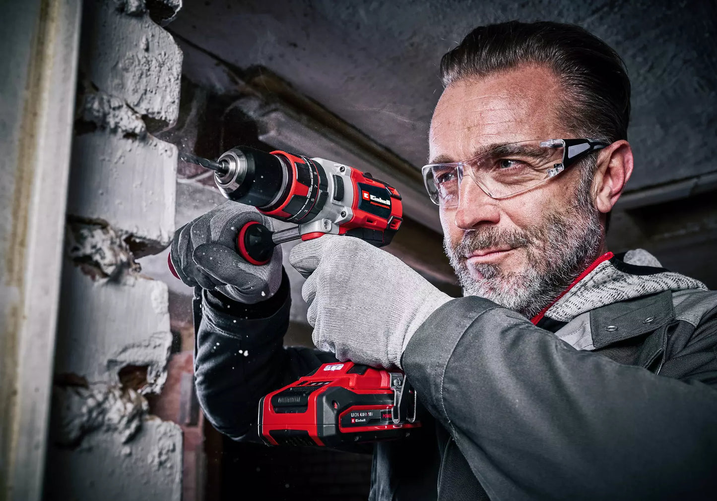 Einhell TP-CD 18/80 Li-i BL 18V hammer drill + 2 2Ah batteries + charger + carrying case
