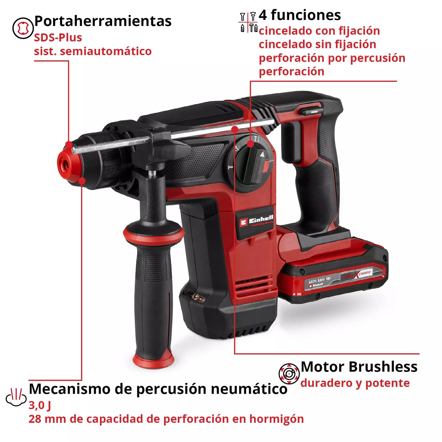 18V SDS-Plus Rotary Hammer 3J 28mm TP-HD 18/28 Li BL+4