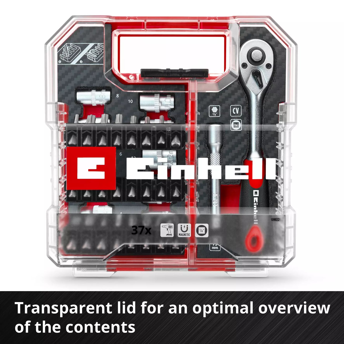 Einhell 49109022 L-CASE 37-piece socket and bit set