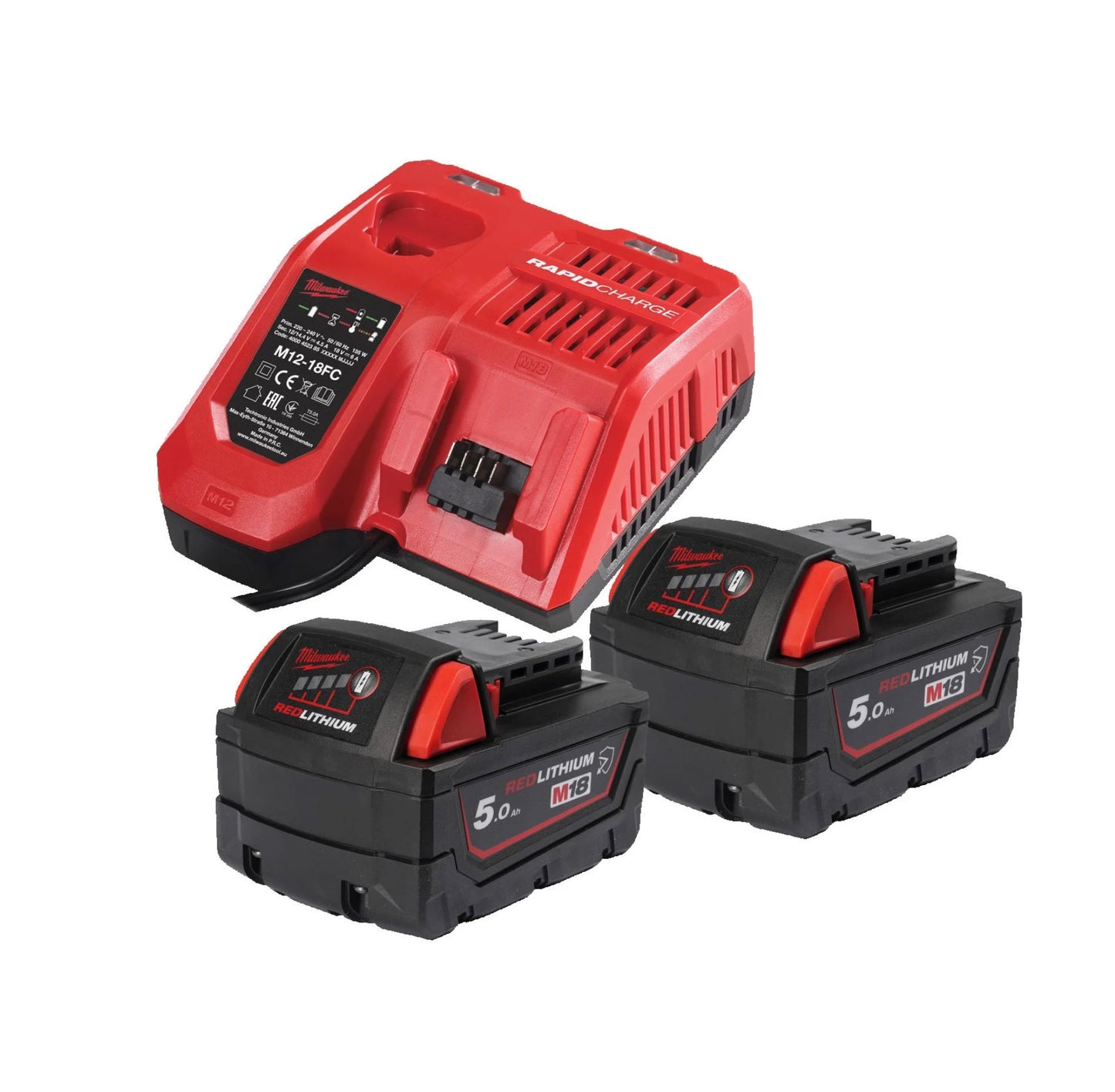 Kit baterías 5Ah y cargador Milwaukee M18 NRGCR-502