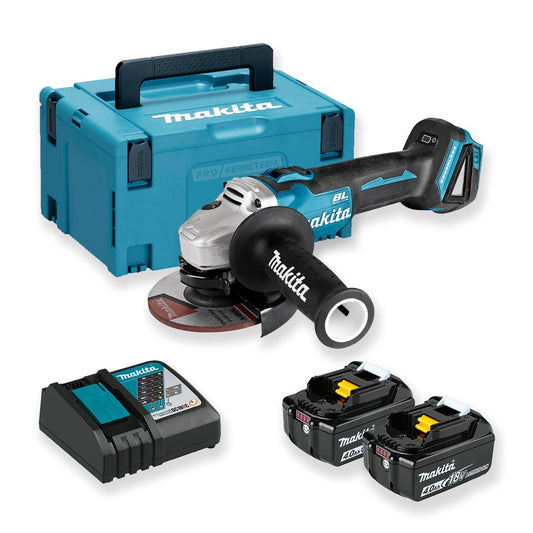 Mini grinder 18V 125mm with 2 batteries 4Ah and case Makita DGA504RMJ