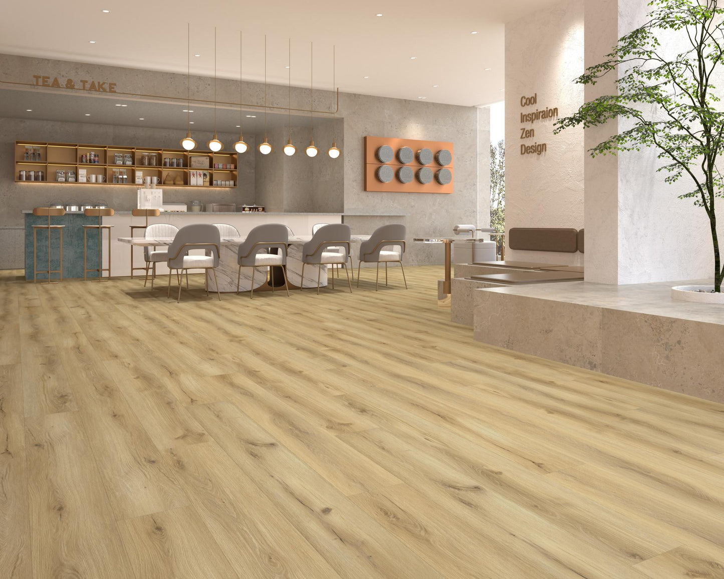 Pieza Suelo Click SPC 100% Impermeable Roble Ultramatt Natural 23×184,2 cm Dune