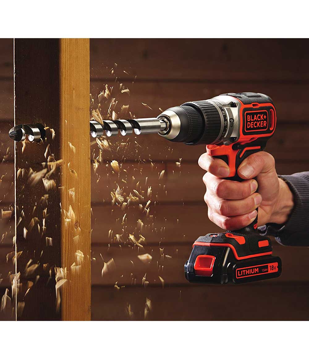 Taladro percutor Black+Decker BL188KB Sin escobillas - 18 V 2 bat. 1,5 Ah y maletín